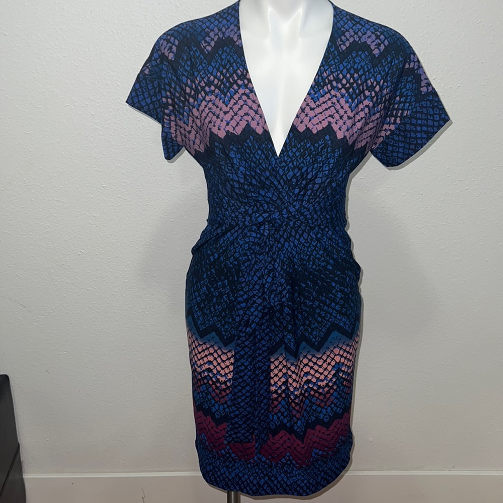 BCBGMAXAZRIA Women Blue Casual Dress Sz XS